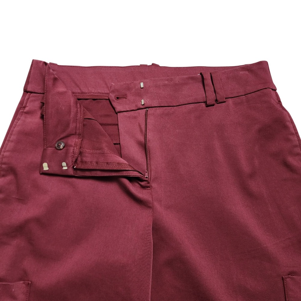 Chicos Womens Sateen Cargo Pants Size 12 Tall Black Currant High Rise Straight - Picture 6 of 14